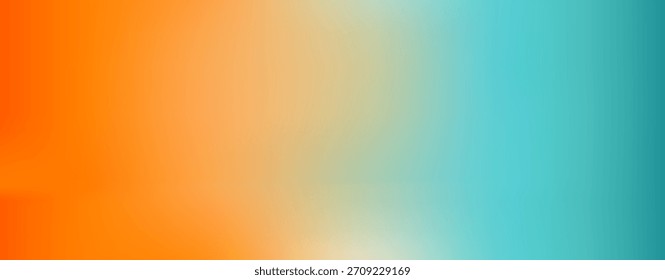 Coral and mint abstract background, orange and blue panoramic gradient backdrop