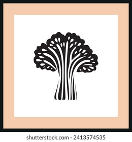Coral mushroom silhouette vector illustration, Icon