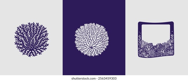 Coral natural vector design concept 