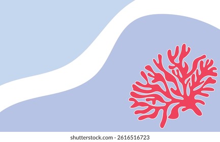 Coral nature background. Modern minimalist organic coral shapes soft pastel color. Vector graphic illustration.