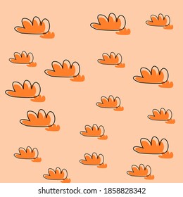 Coral orange with clouds seamless background. Fit for your flyer, cover, background, wallpaper, etc.