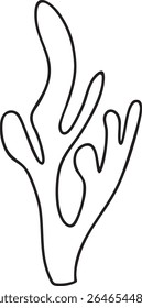 Coral outline vector illustration Hand-drawn art line Great for coloring book, greeting cards, educational material, kids party invitations	