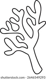 Coral outline vector illustration Hand-drawn art line Great for coloring book, greeting cards, educational material, kids party invitations	