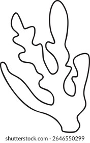 Coral outline vector illustration Hand-drawn art line Great for coloring book, greeting cards, educational material, kids party invitations	