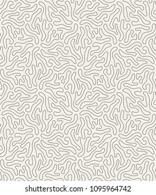 Coral pattern. Seamless organic striped abstract background with wavy lines and loops. Fractal vector illustration. Camouflage.