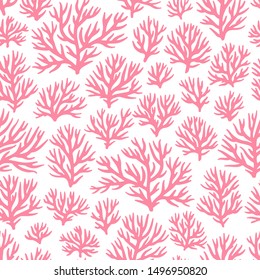 Coral pattern. Vector seamless ornament.