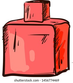 Perfume coral, ilustración, vector sobre fondo blanco