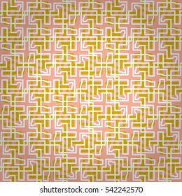 Coral pink decorative seamless pattern in labyrinth style.