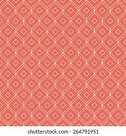 coral pink isometric grid background. seamless vector pattern, each detail in separate layer.