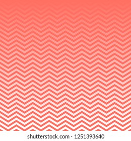 Coral Pink Ombre Chevron Horizontally Seamless Vector Pattern Tile. Gradient Fade Texture Dip Dye Style. Living Coral 2019 Color of the Year. Zigzag Stripes Blending into Solid Color. Swatch Included