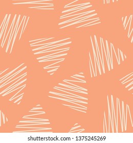 Coral and pink seamless vector background with elements of textured triangles. Perfect for fabric, gift wrap, home decor, invitations, scrapbooking, projects, quilting and wall paper. 
