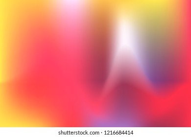 Coral, pink, violet, amber gradient mesh background. Abstract blurred smooth image. Smooth blend banner template. Iridescent holographic wallpaper, frame, banner. Funky gradient texture