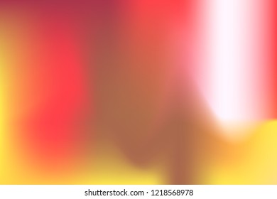 Coral, pink, violet, amber gradient mesh background. Abstract blurred smooth image. Smooth blend banner template. Iridescent holographic wallpaper, frame, banner. Funky gradient texture