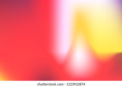 Coral, pink, violet, amber gradient mesh background. Abstract blurred smooth image. Smooth blend banner template. Iridescent holographic wallpaper, frame, banner. Funky gradient texture