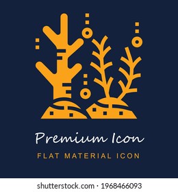 Coral premium material ui ux isolated vector icon in navy blue and orange colors svg