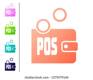 Coral Proof of stake icon isolated on white background. Cryptocurrency economy and finance collection. Set color icons. Vector Illustration