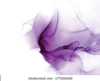 Coral Purple Vector Gemstone Background. Violet Alcohol Ink Flow Art. Vector Purple Invitation Fluid Design. Purple Fluid Art Background. Gentle Card Design.