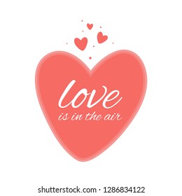 Coral red hearts background with text place. Valentines day template.