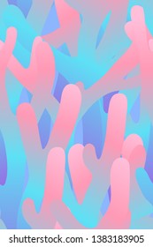 Coral reef abstract shape, Sweet pastel seamless pattern