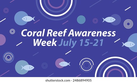 Coral Reef Awareness Week vector banner design illustration