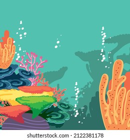 coral and reef cartoon style