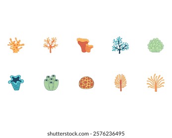 Coral Reef Clipart Element Set