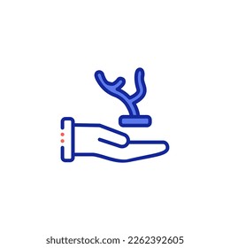 coral reef conservation vector icon illustration