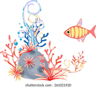 Coral reef and fish