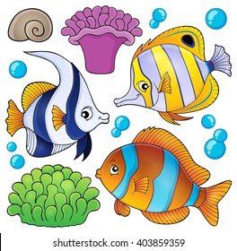 Coral reef fish theme collection 3 - eps10 vector illustration.