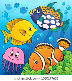 Coral reef fish theme image 9 - eps10 vector illustration.