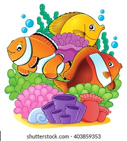 Imagen de tema de los peces del arrecife de coral 6 - ilustración vectorial eps10.