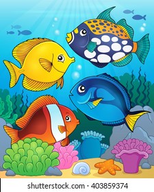 Coral reef fish theme image 4 - eps10 vector illustration.
