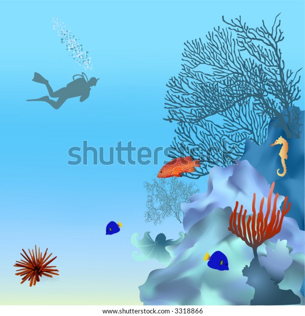 Coral Reef Fish Vector Mesh Stock Vector (Royalty Free) 3318866