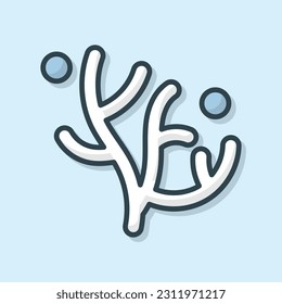 Coral Reef flat outlined icon