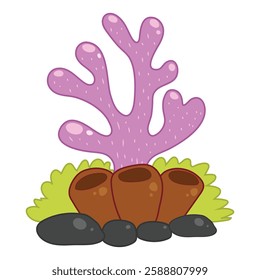 Coral reef icon. Cartoon illustration of coral reef vector icon for web