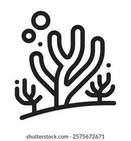 Coral reef icon. Editable line icon. Vector illustration