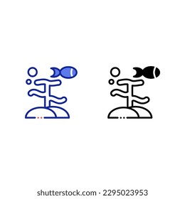 coral reef icon. editable strokes