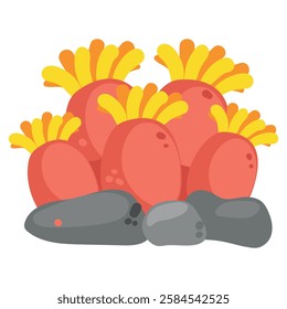 Coral reef icon. Flat illustration of coral reef vector icon for web