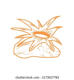 icono de coral y arrecife plano aislado