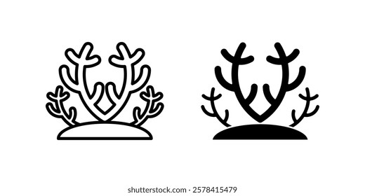 coral reef Icon set. Symbol isolated white background. vector illustration. color editable.