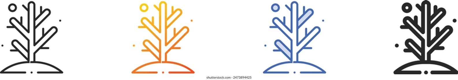 coral reef icon.Thin Linear, Gradient, Blue Stroke and bold Style Design Isolated On White Background