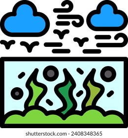 Coral reef Line Filled Vector Icon Design
