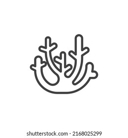 Coral Reef Line Icon. Linear Style Sign For Mobile Concept And Web Design. Coral Outline Vector Icon. Symbol, Logo Illustration. Vector Graphics