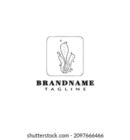 coral reef logo cartoon icon design template black modern cute vector illustration