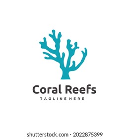 Coral reef logo design icon vector