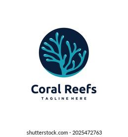 Coral reef logo design icon vector	