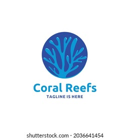 Coral Reef Logo Design Icon Vector