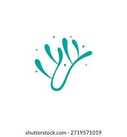 Logotipo de arrecife de coral con estilo de diseño de Vector plano