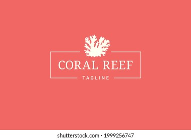 Coral Reef Logo. Reef On Coral Background