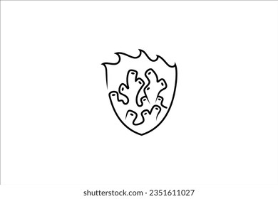 Coral reef logo with shield frame combination